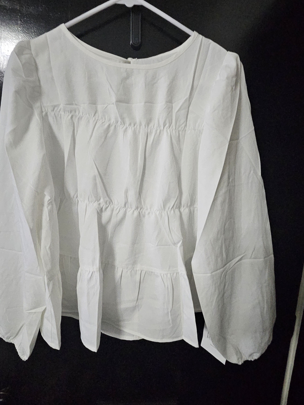 Womens Puff Long Sleeve Babydoll Tops Peplum Pleated Flowy Blouse
